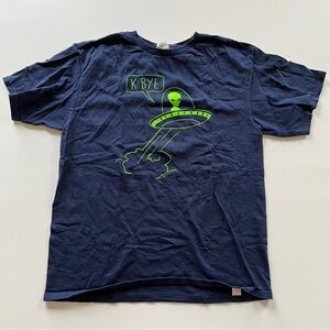 K Bye Blue and Green Alien T-shirt - Youth Size XL